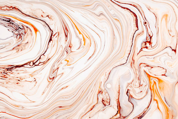 Abstract orange marble, granite fluid texture. Natural stone, resin art modern artwork wallpaper.