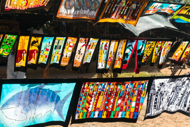 istock Colorful batic paintings with traditional african patterns 1165314713