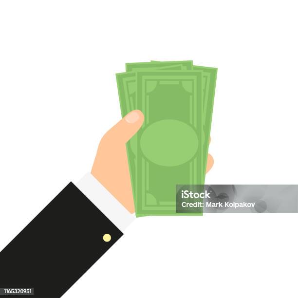 Money In Hand Vector Money In Hands In Flat Style Vector Stock Illustration - Download Image ...