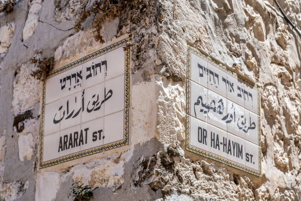 istock Traditional street sign in Jerusalem 1165322442