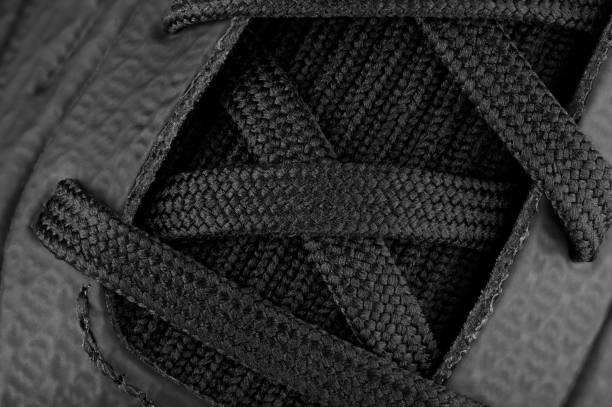 Sports Footwear Laces Macro stock photo