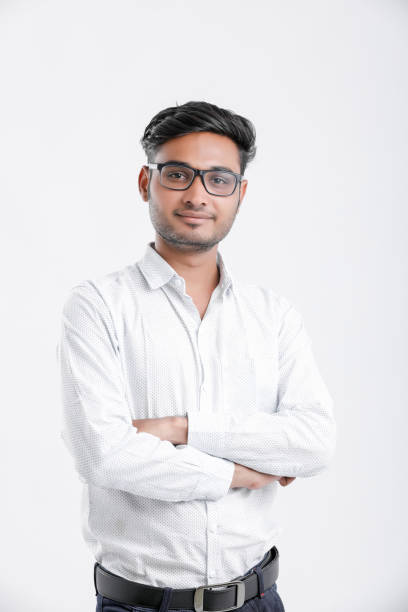 istock Yong indian employee multi expression   on over white background 1165322893