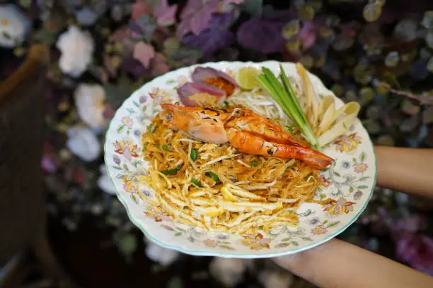 Photo of Pad Thai - Homemade Stir fried noodle with shrimp, Traditional Thai food recipe, Most popular in Thailand.