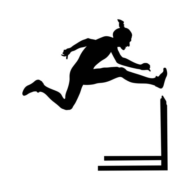 leichtathletin - 100 meter stock-grafiken, -clipart, -cartoons und -symbole