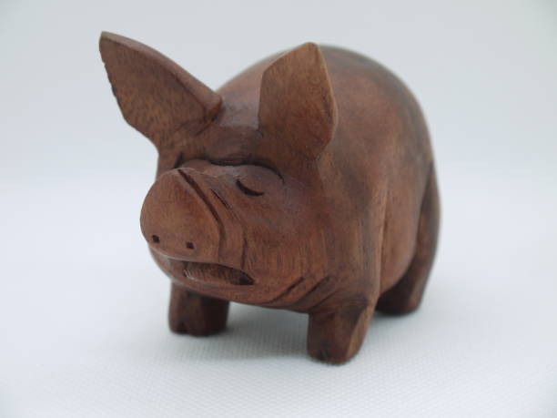 istock Wooden pig 1165327029