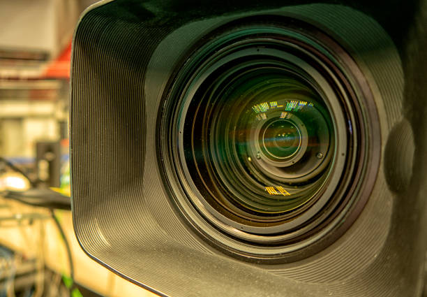 istock close up of a television lens on a dark background 1165328558