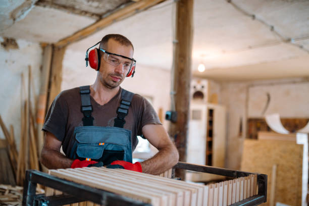 istock Male carpenter working at his workshop stock photo 1165330676