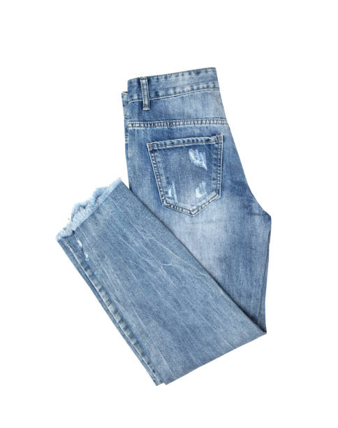 istock Blue jeans folded in two isolated on white background 1165331197