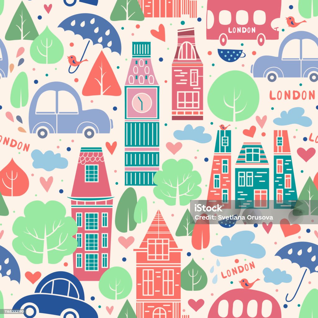 London Pattern Blocks London Pattern Seamless Design Graphic Stock Illustration - Download ...