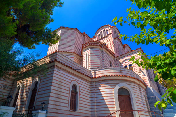Exterior view of Church Agia Marina (Santa Marina) on the Hill of Nymphis under the Acropolis in Athens, Greece.