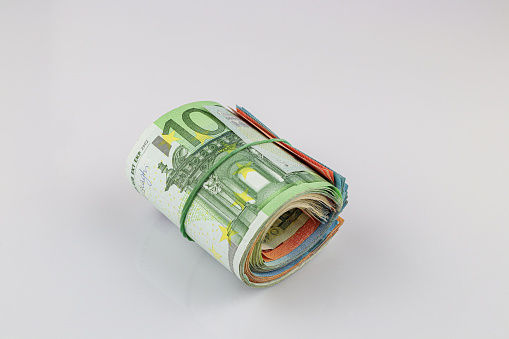 Euro Bank Note - Color Background - 3D rendering