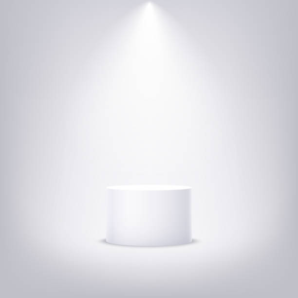 ilustrações, clipart, desenhos animados e ícones de pedestal redondo para apresentação do produto. pódio 3d vazio do mockup. projeto do vetor - tubo objeto manufaturado