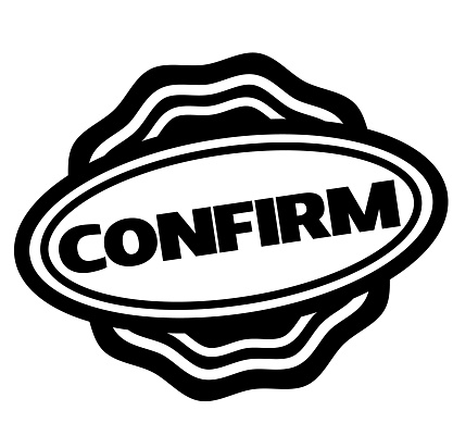 CONFIRM stamp on white. Stamps and labels series.