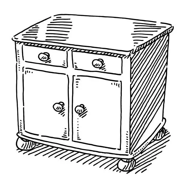 Vector illustration of Cabinet Furniture Drawing