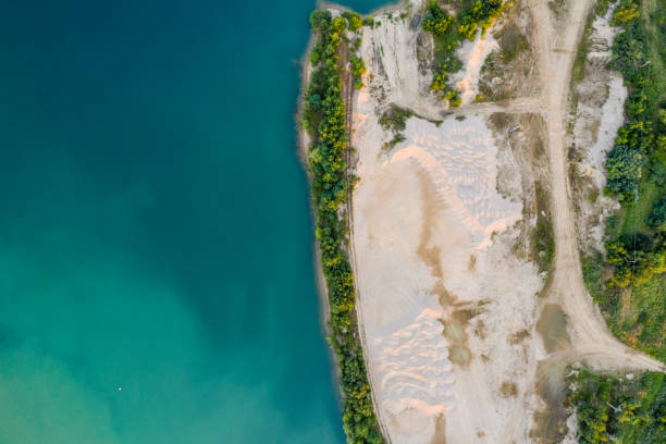 istock Aerial view of crushed stone quarry 1165342439
