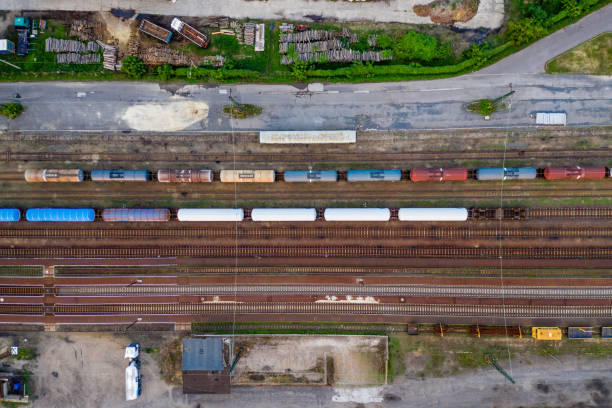 istock Aerial view of railroad 1165342467