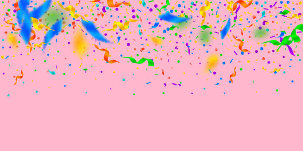 istock Streamers and confetti. Festive tinsel and foil ri 1165343278