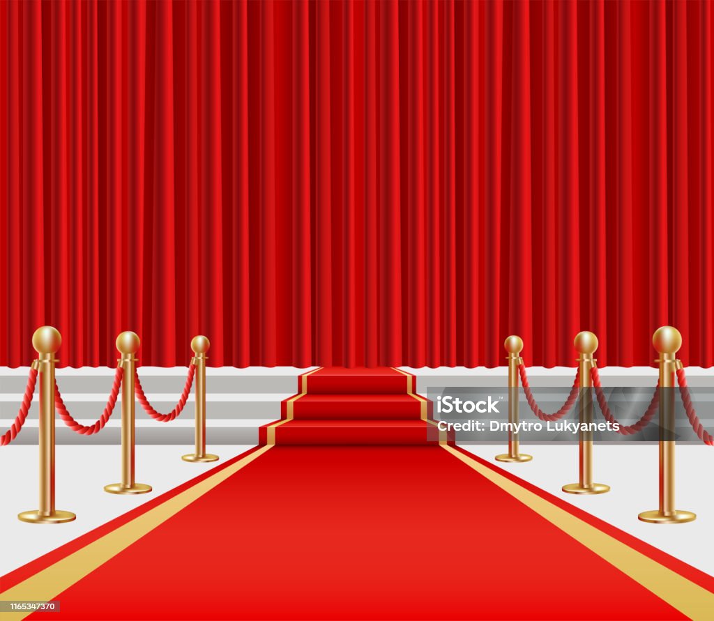 Red carpet. Golden fencing and red carpet - Royalty-free Evento com Tapete Vermelho arte vetorial