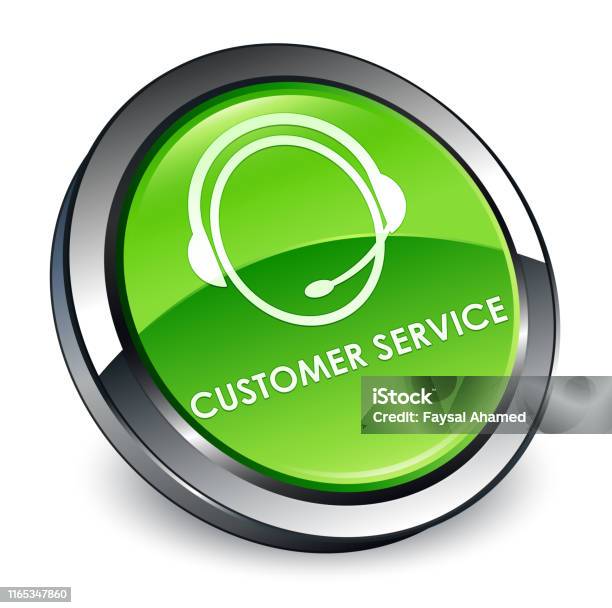 Customer Service Point Cutton Image Customer Service 3d Green Round Button Stock Illustration - Download ...