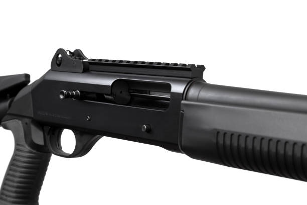 istock modern black shotgun isolated on white background 1165352486