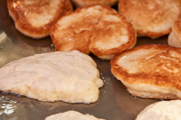istock Large flour pancakes, baked in a large skillet. 1165352590