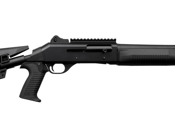 istock modern black shotgun isolated on white background 1165352709