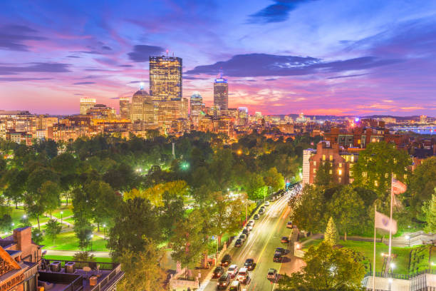 istock Boston, Massachusetts, USA downtown skyline over the park 1165354103