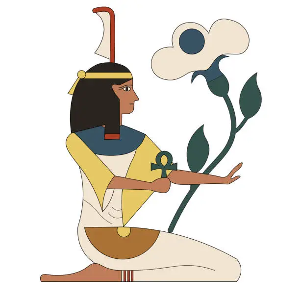 Vector illustration of Egyptian man simple illustration on white background