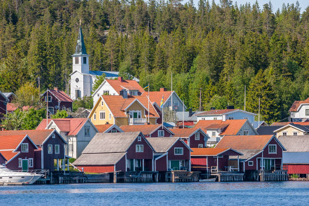 Fishing village Ulvoen in the Hoega Kusten, northern Sweden