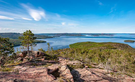 View from Mjaeltoen Island in the Hoega Kusten Skargard in northern Sweden