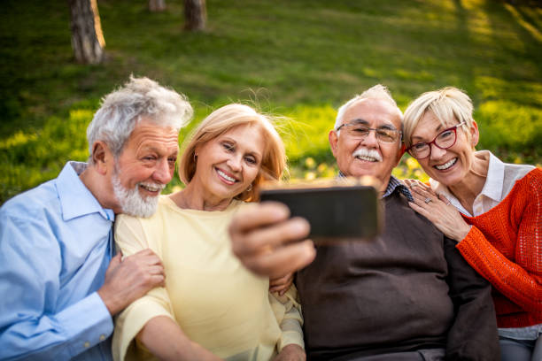 istock Group of seniors making a self portrait 1165359327