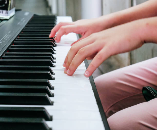 istock Close-up Finger playing piano keyboard. 1165359830