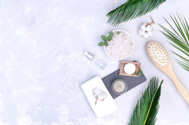 istock Light composition with cosmetic products for spa procedures. 1165360945