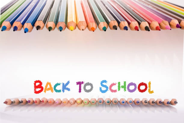 istock Color pencils of various color on white background 1165362538