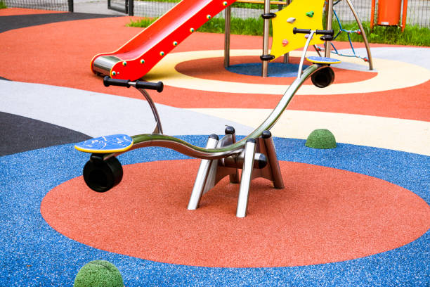 istock Colorful playground on yard in the park. 1165364046