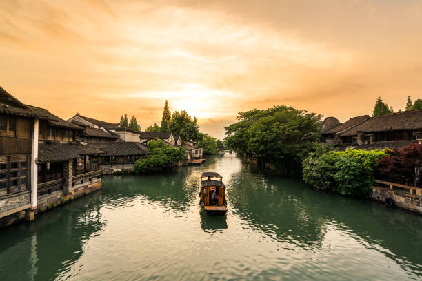 Beautiful Chinese water town Asia, China - East Asia, Jiangsu Province, Shanghai, Suzhou suzhou stock pictures, royalty-free photos & images