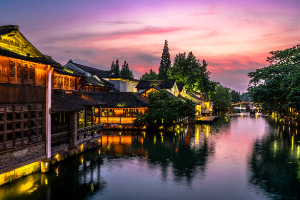 istock Night scene in Wuzhen, China 1165365880