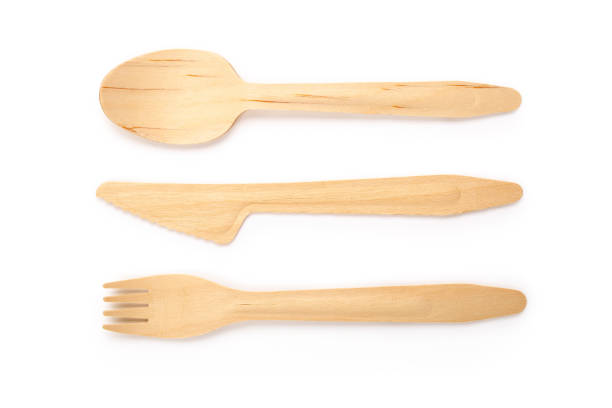 istock Eco friendly disposable wooden cutlery. Contains clipping path. 1165366520