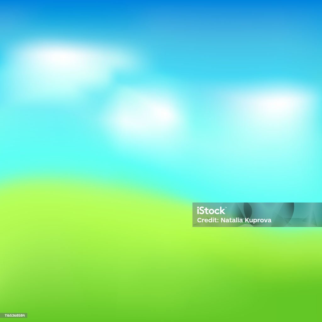 Cỏ Xanh Vector Và Bầu Trời Xanh Làm Mờ Nền Phong Cách Gradient ...