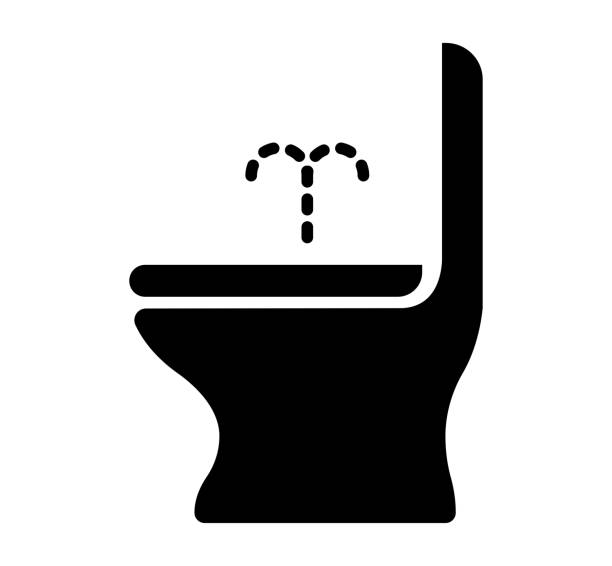 prysznic toaleta / bidet płaski wektor ikona - bidet stock illustrations