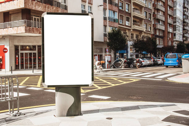 istock Blank advertisement panel at city street 1165371212
