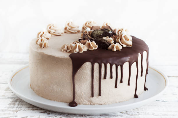istock Chocolate Cake with Fudge Drizzled Icing and Curls 1165371263