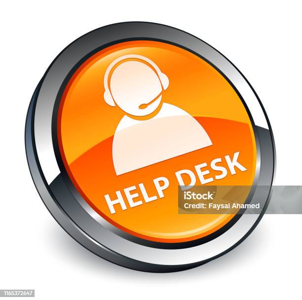 Help Desk 3d Orange Round Button Stock Illustration - Download Image ...
