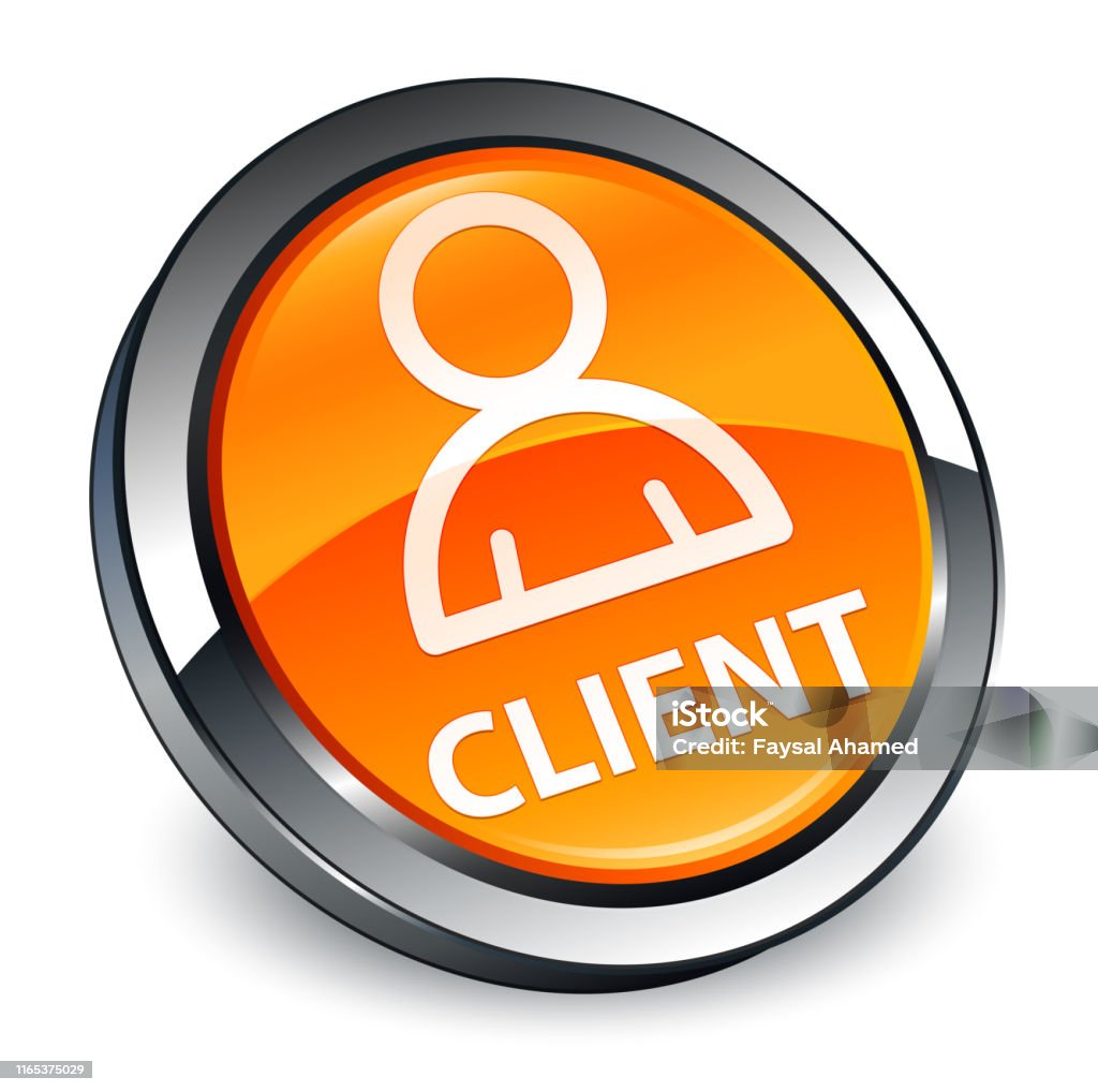 Bouton Client Image Client 3d Orange Round Button Stock Illustration - Download Image Now ...