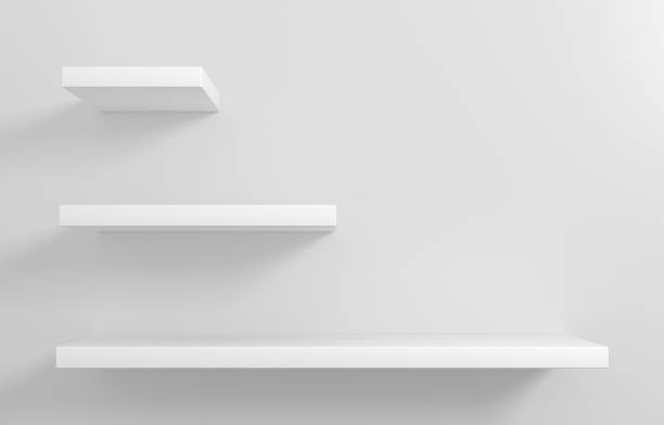 White shelves for goods showcase