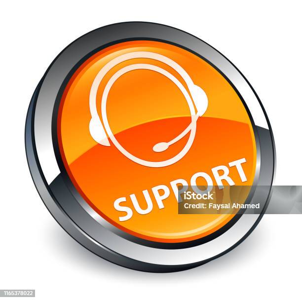 To Support Button Support 3d Orange Round Button Stock Illustration - Download Image Now ...