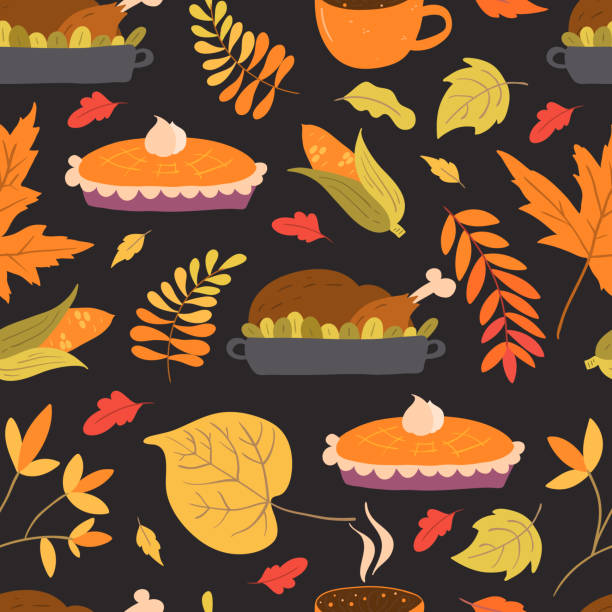 thaksgiving день бесшовные картины - 3250 stock illustrations