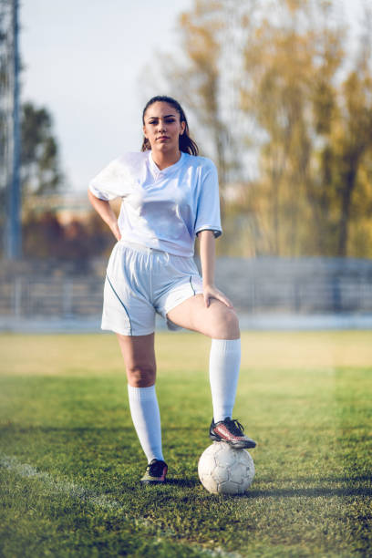 istock Front View Of Female Soccer Player 1165384590