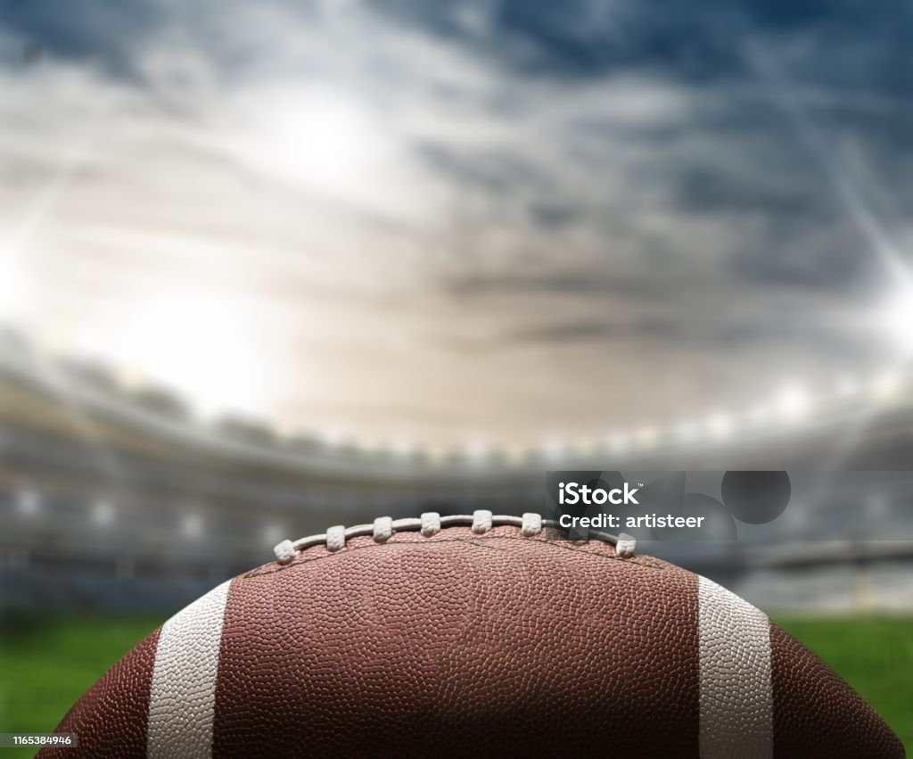 American football. American football ball, close-up view American Football - Sport Stock Photo