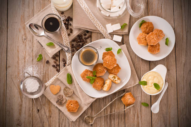 istock Puff pastries with custard cream. 1165384987